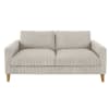 Light Grey 3-Seater Corduroy Sofa
